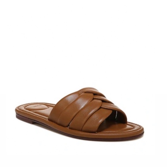 Vince Palmetta Woven Leather Sandals Dkamber - Main Image